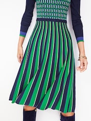 Boden Green Petite Maria Jacquard Knitted Dress - Image 2 of 6