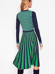 Boden Green Petite Maria Jacquard Knitted Dress - Image 3 of 6