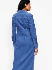 Boden Blue Petite Flora Cord Midi Shirt Dress - Image 3 of 5
