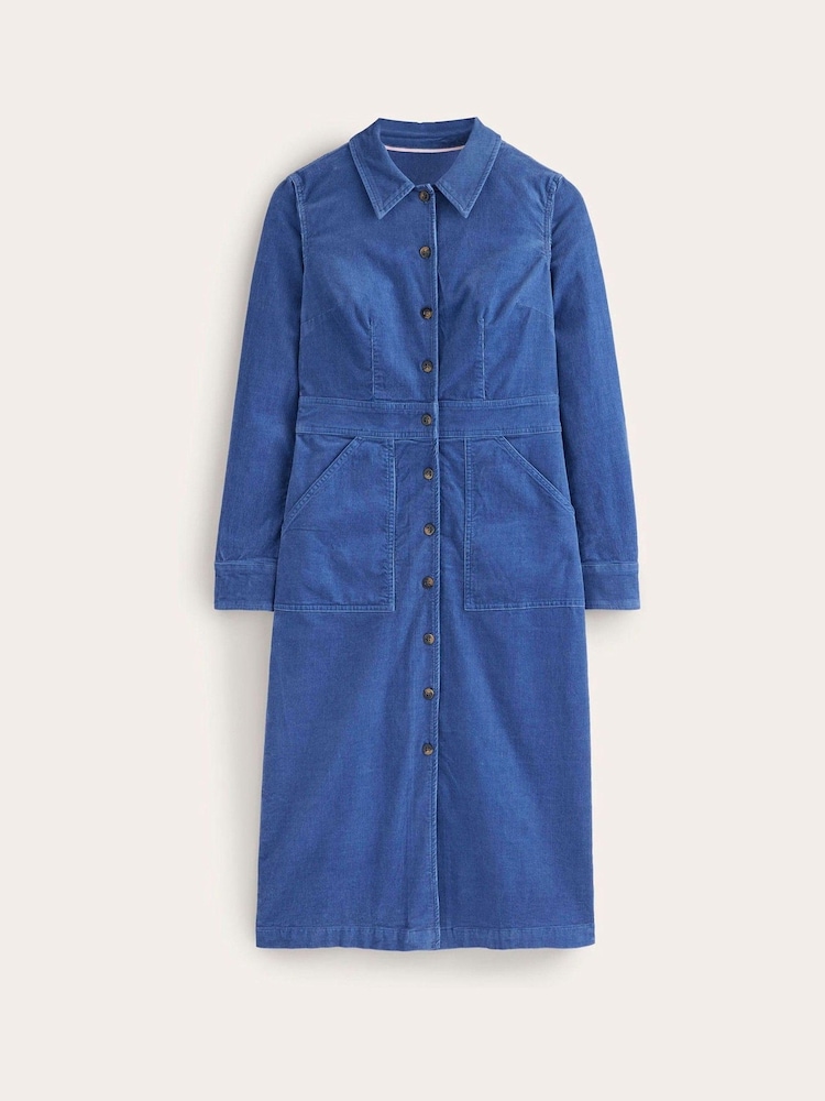 Boden Blue Petite Flora Cord Midi Shirt Dress - Image 5 of 5