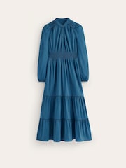 Boden Blue Petite Shirred Waist Tier Midi Dress - Image 5 of 5
