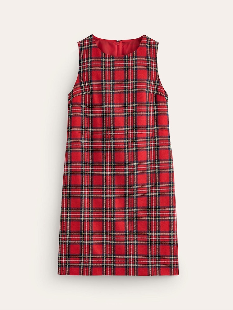Boden Red Petite Pia Wool Shift Dress - Image 6 of 6