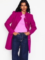 Boden Purple Petite Hamilton Textured Coat - Image 3 of 5
