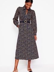 Boden Blue Petite Piping Zip-Up Ponte Dress - Image 1 of 5