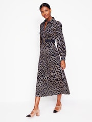 Boden Blue Petite Piping Zip-Up Ponte Dress - Image 4 of 5