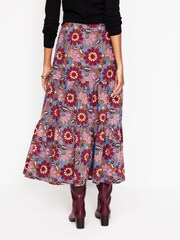 Boden Blue Petite Viv Cord 100% Cotton Tiered Maxi Skirt - Image 5 of 6
