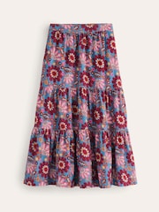Boden Blue Petite Viv Cord 100% Cotton Tiered Maxi Skirt - Image 6 of 6