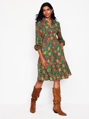 Boden Green Petite Tiered Jersey Shirt Dress - Image 1 of 5