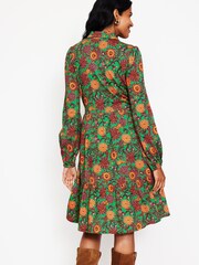 Boden Green Petite Tiered Jersey Shirt Dress - Image 4 of 5
