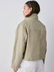 Khaki Green Funnel Neck Utility Jacket - Image 2 of 9