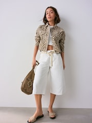 Animal Print Cropped 100% Cotton Jacket - Image 2 of 8