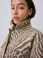 Animal Print Cropped 100% Cotton Jacket - Image 5 of 8