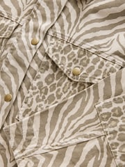 Animal Print Cropped 100% Cotton Jacket - Image 7 of 8