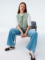 Зеленый - Жилет в стиле милитари из 100% хлопка - Image 2 of 8