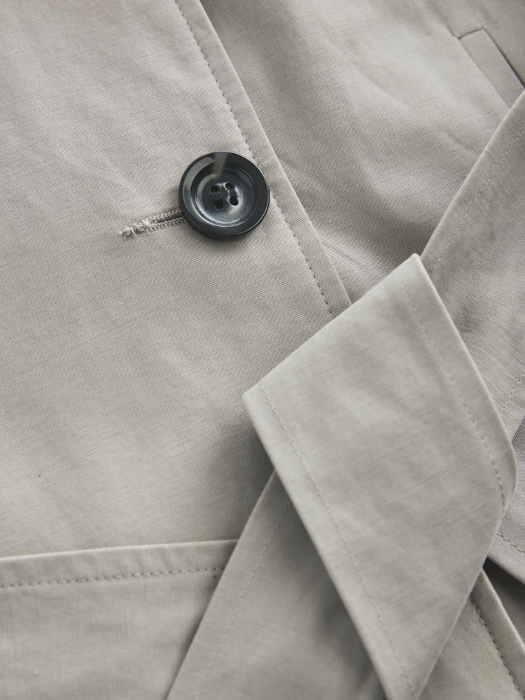 Grey Belted Cropped Trench Jacket - Image 7 of 8
