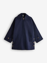 Navy Blue Cape Trench Coat - Image 5 of 8