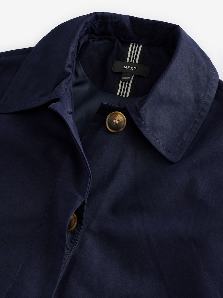 Navy Blue Cape Trench Coat - Image 6 of 8
