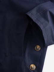 Navy Blue Cape Trench Coat - Image 7 of 8
