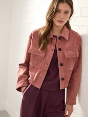Pink Short Suedette Jacket - Image 2 of 9