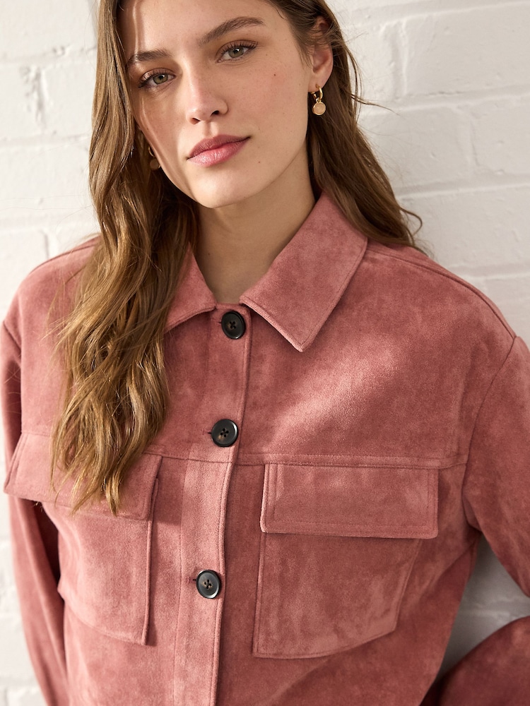 Pink Short Suedette Jacket - Image 5 of 9
