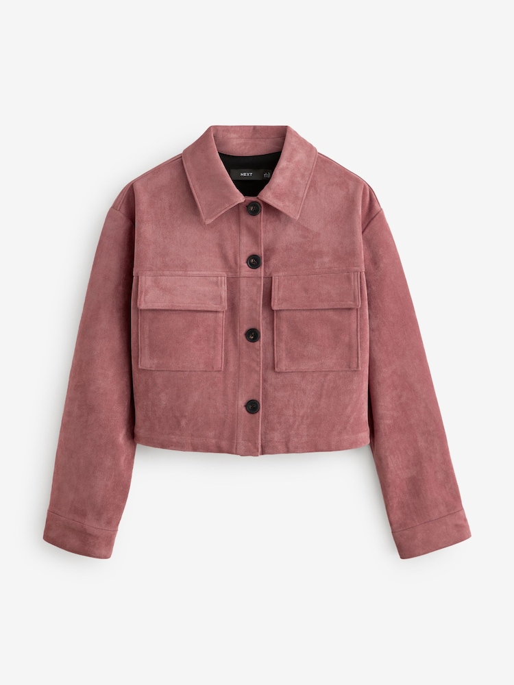 Pink Short Suedette Jacket - Image 6 of 9