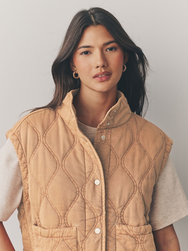 Rust Brown Quilted Gilet - Image 4 of 7