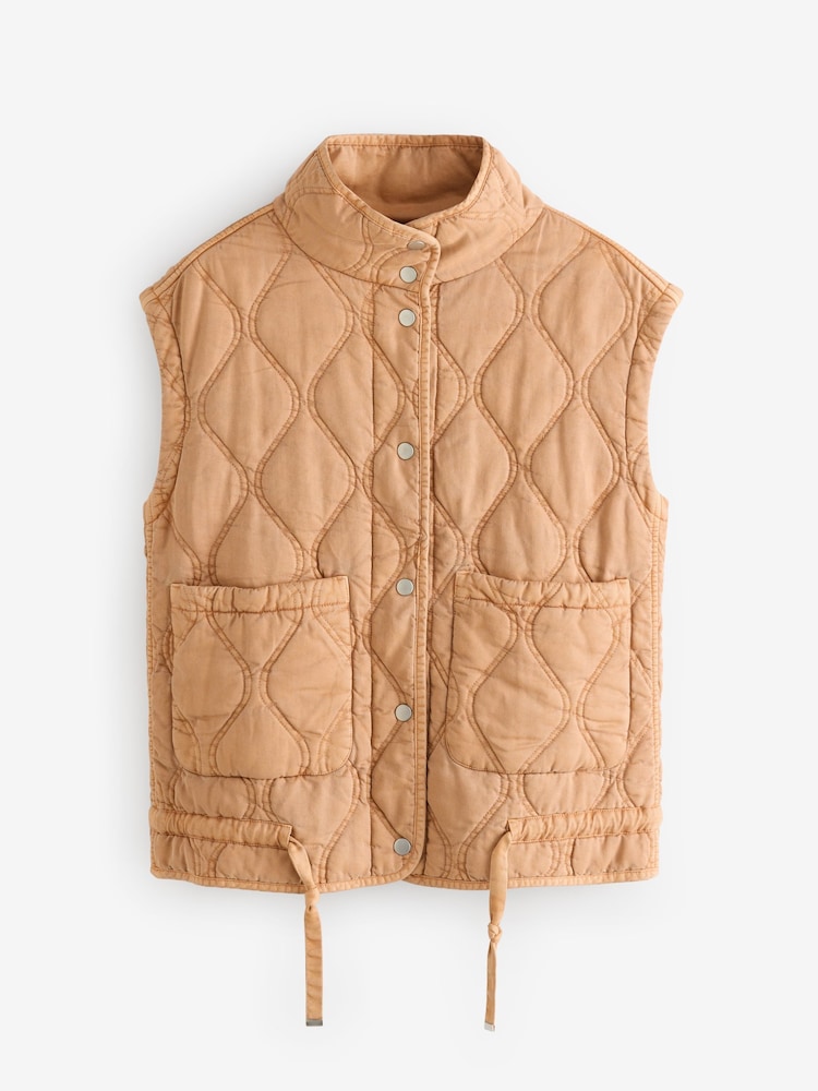 Rust Brown Quilted Gilet - Image 5 of 7