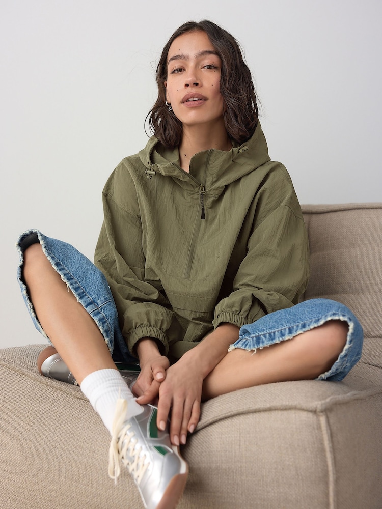 Khaki Green Overhead Rain Jacket - Image 1 of 9