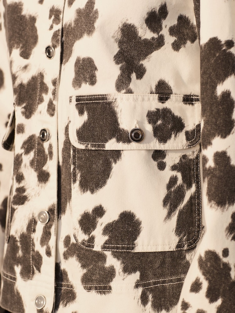 Cow Print Cord Collar Jacket - Image 5 of 8