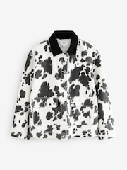 Cow Print Neutral Cord Collar Jacket - Image 6 of 8