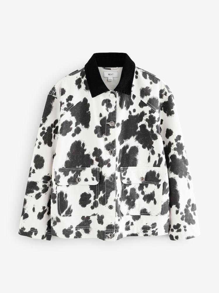 Cow Print Cord Collar Jacket - Image 6 of 8