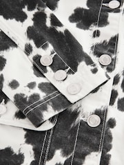 Cow Print Neutral Cord Collar Jacket - Image 7 of 8