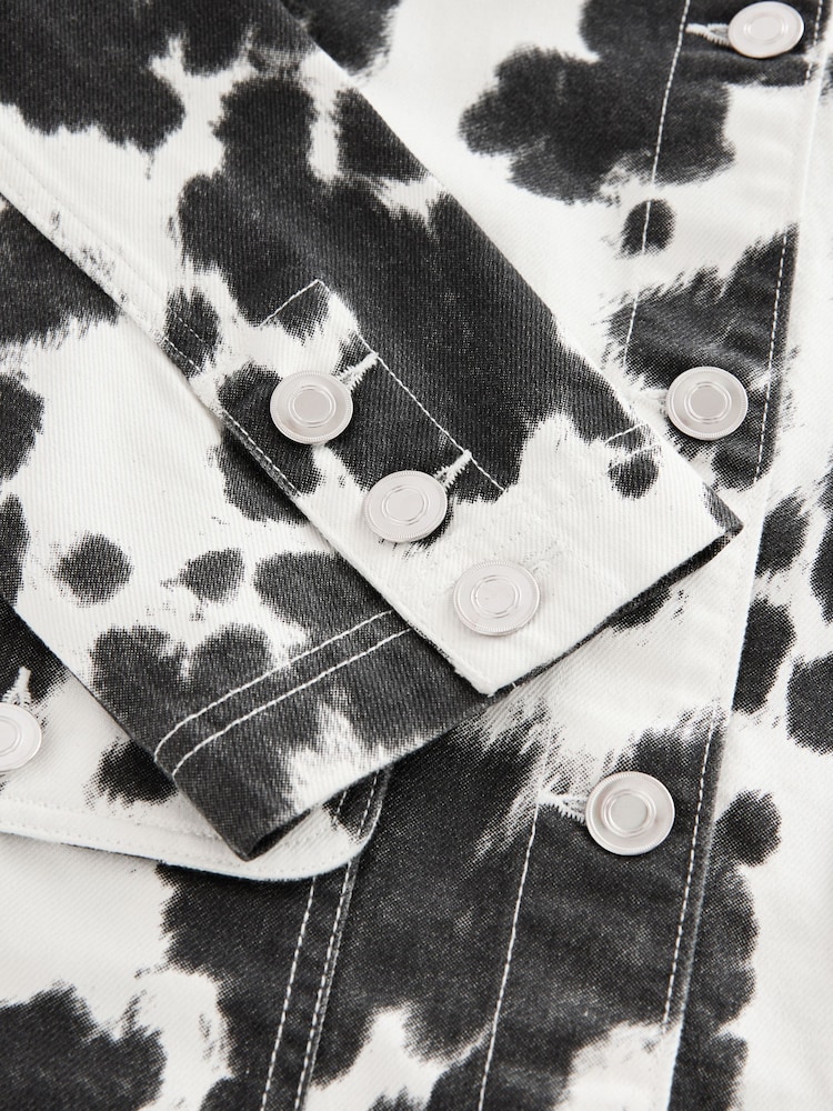 Cow Print Cord Collar Jacket - Image 7 of 8