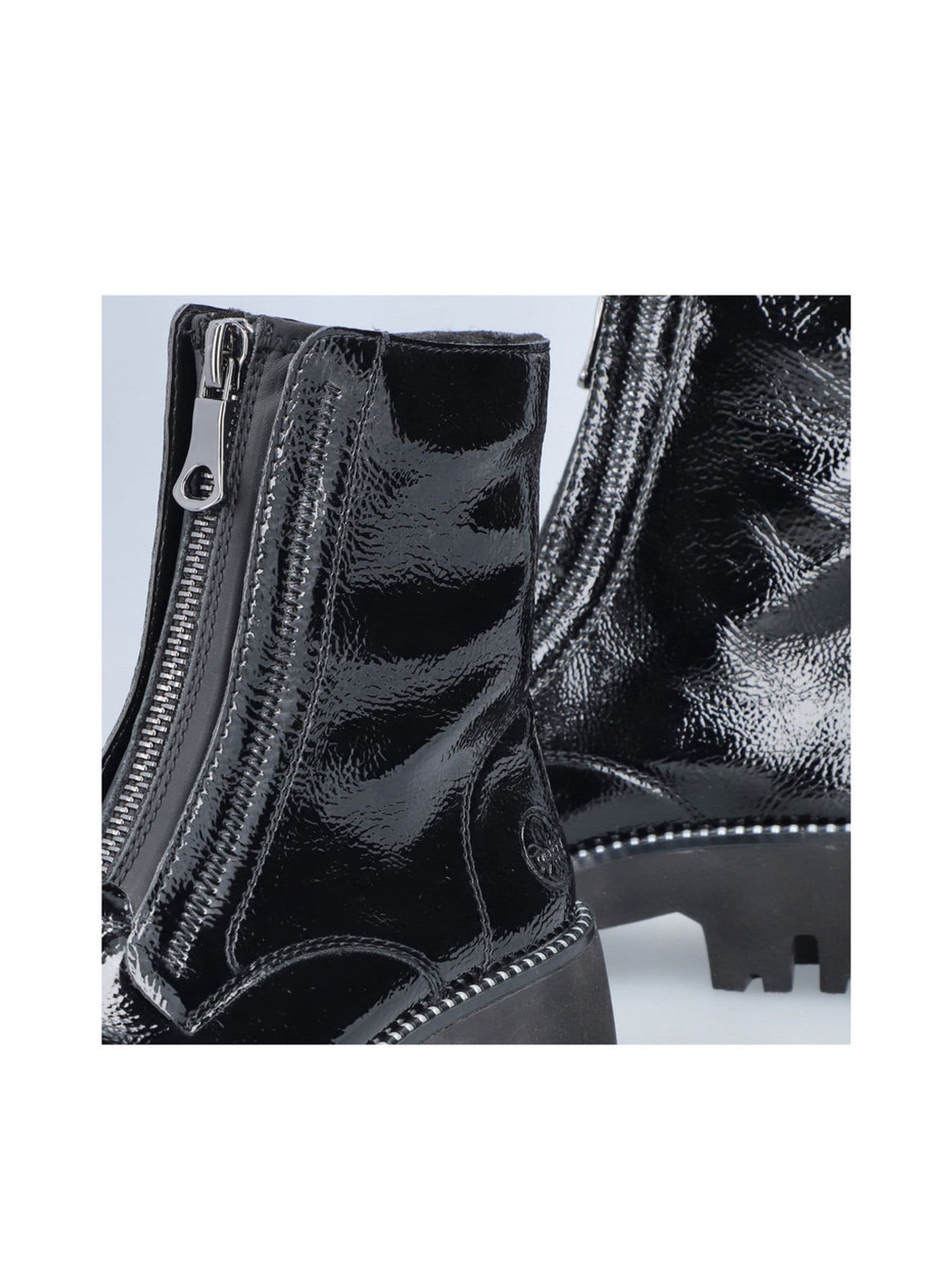 Black zip up boots womens online