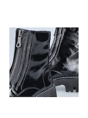 Rieker Womens Front Zip Black Boots - Image 11 of 11