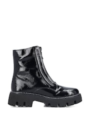 Rieker Womens Front Zip Black Boots - Image 2 of 11