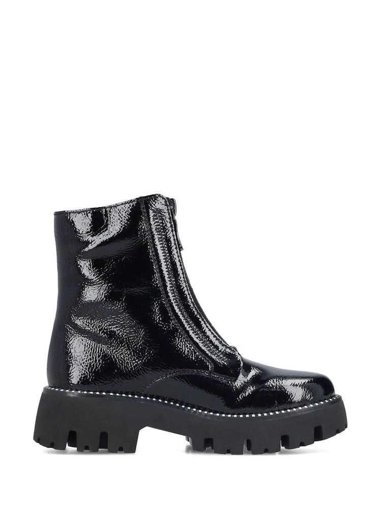 Rieker Womens Front Zip Black Boots - Image 2 of 11