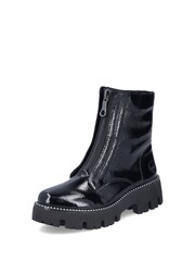 Rieker Womens Front Zip Black Boots - Image 4 of 11