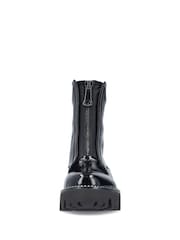 Rieker Womens Front Zip Black Boots - Image 7 of 11