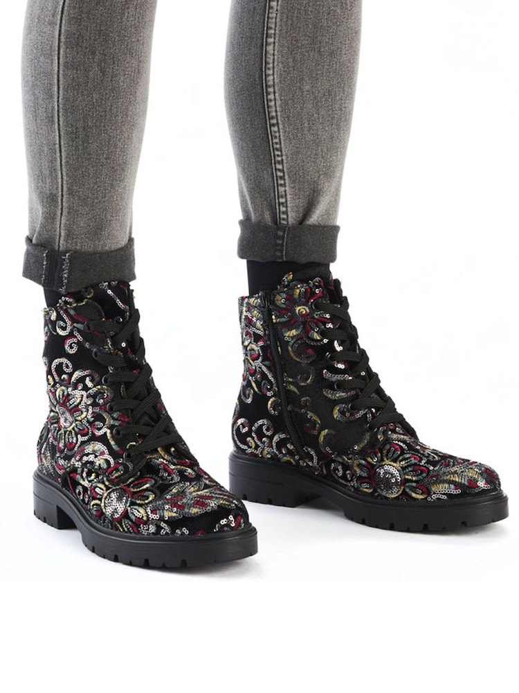 Rieker Womens Military Black Boots - Image 1 of 11 Rieker Womens Military Black Boots - Image 1 of 11