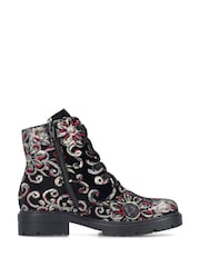 Rieker Womens Military Black Boots - Image 2 of 11