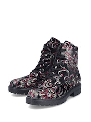 Rieker Womens Military Black Boots - Image 6 of 11