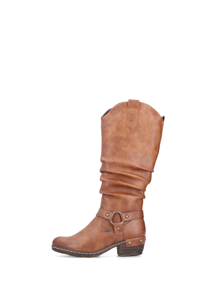 Rieker Womens Knee Length Western Knee High Brown Boots - Image 4 of 11