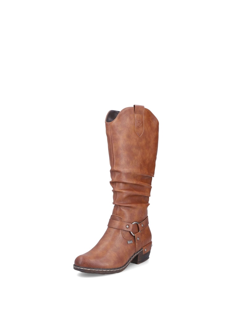Rieker Womens Knee Length Western Knee High Brown Boots - Image 5 of 11