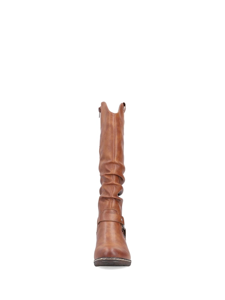 Rieker Womens Knee Length Western Knee High Brown Boots - Image 7 of 11