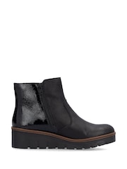 Rieker Womens Wedge Ankle Black Boots - Image 2 of 10