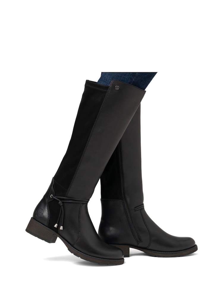 Rieker Womens Knee High Black Boots - Image 1 of 10
