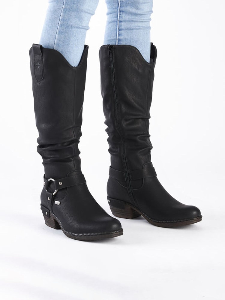 Schwarz - Rieker Damen knielange Westernstiefel in Braun - Bild 1 von 11 Schwarz - Rieker Damen knielange Westernstiefel in Braun - Bild 1 von 11
