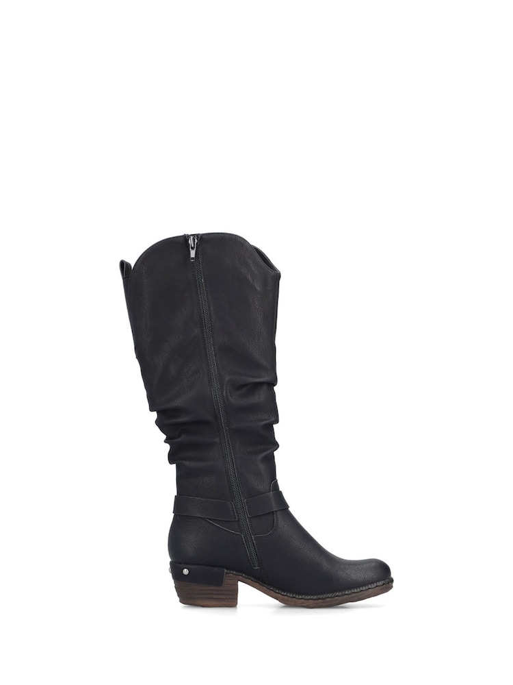 Rieker Womens Knee Length Western Knee High Brown Boots - Image 3 of 11