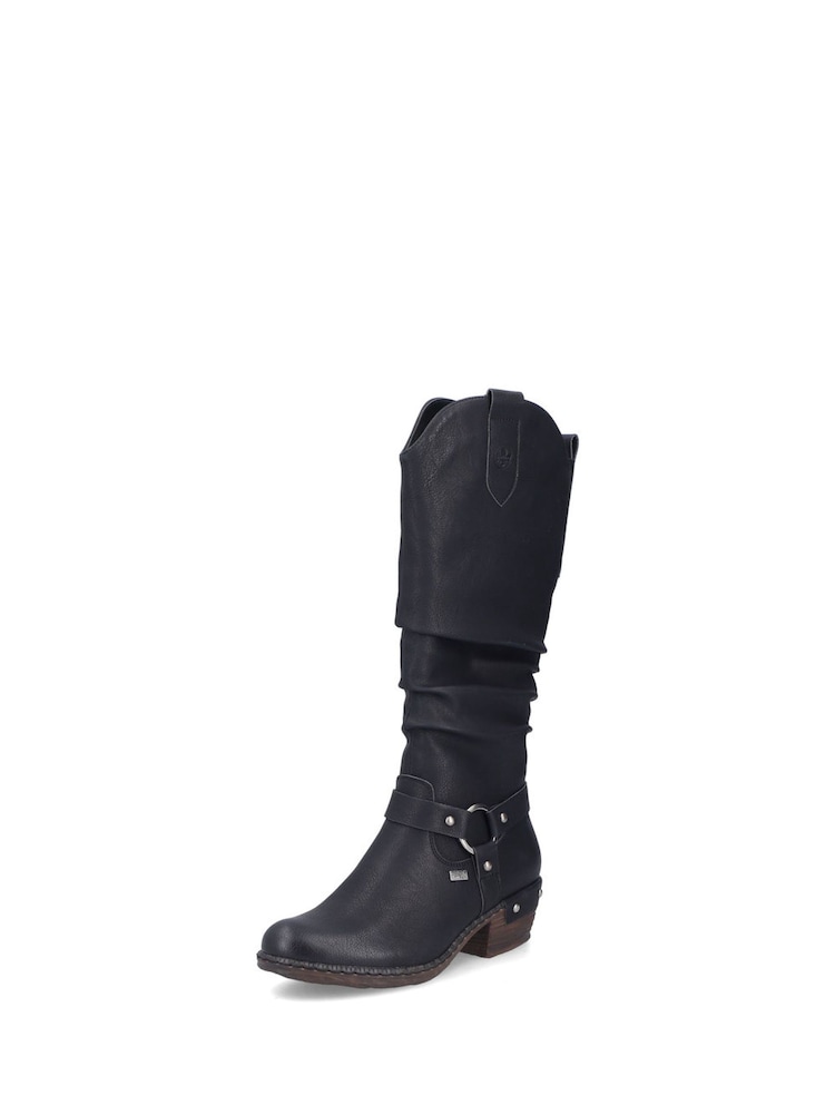 Rieker Womens Knee Length Western Knee High Brown Boots - Image 5 of 11